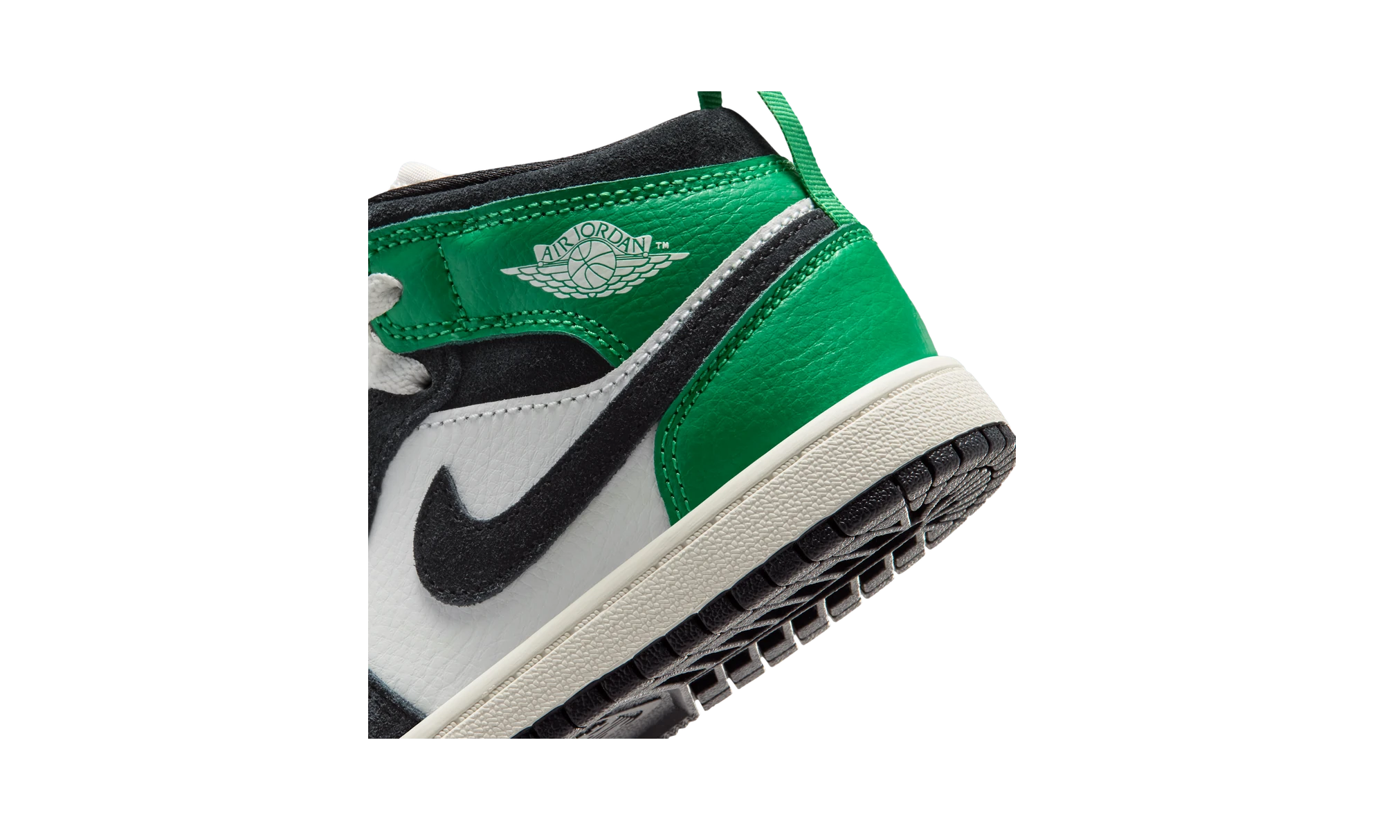 Air Jordan 1 Mid Summit White/Lucky Green/University Gold/Black