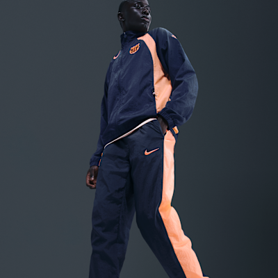 F.C. Barcelona Third Nike Total 90 Football Woven Tracksuit Bottoms Midnight Navy/Bright Mango/Bright Mango