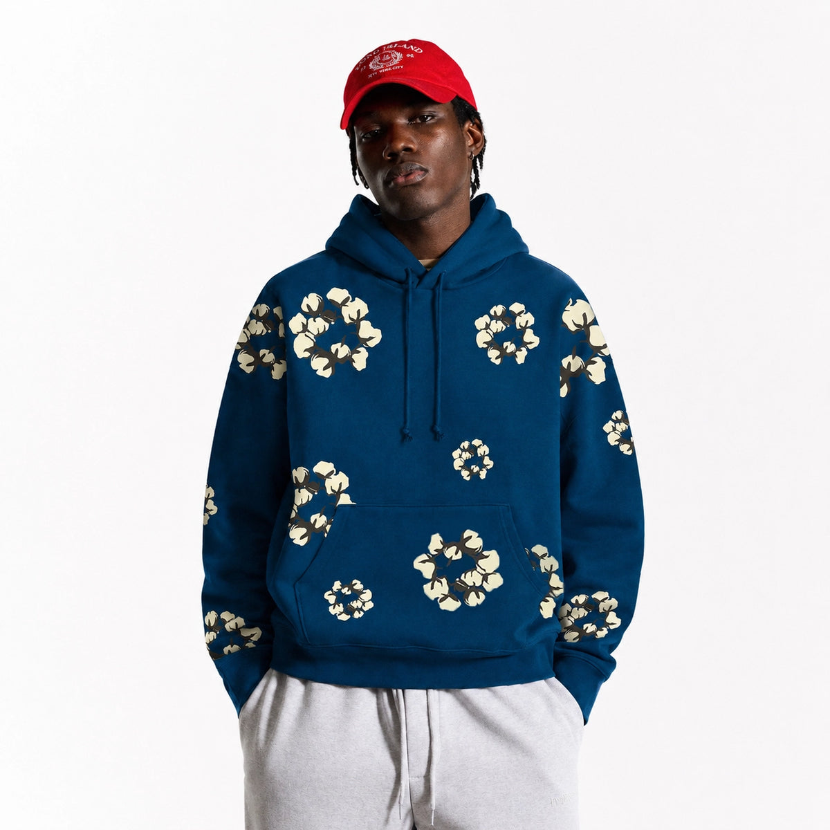 Denim Tears x Cactus Plant Flea Market Cactus Tears Wreath Hoodie Navy