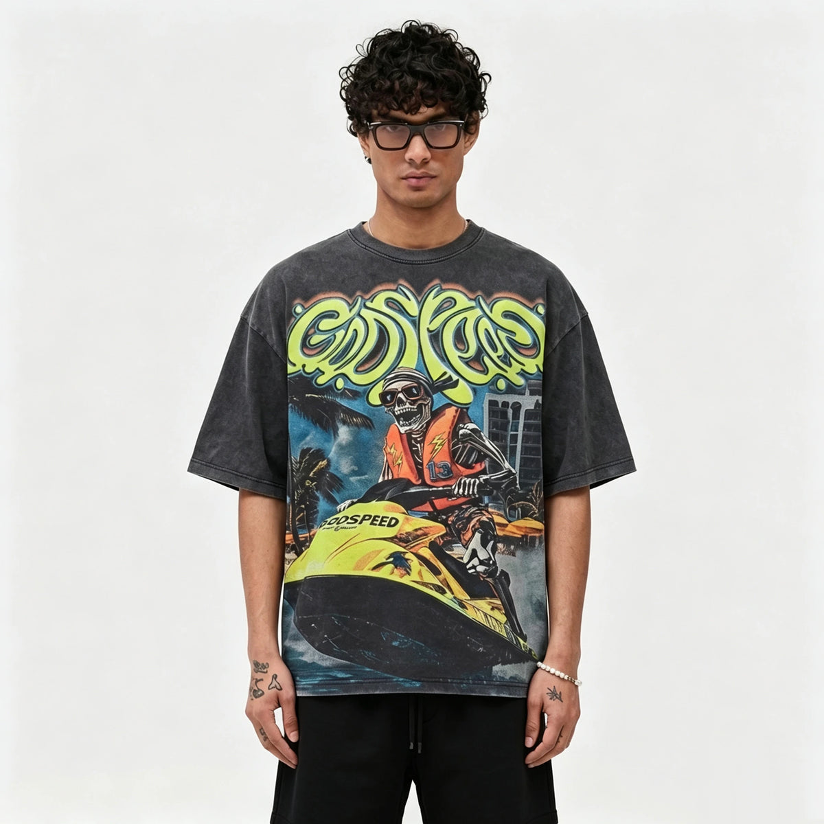 Godspeed Wave Runner T-shirt Grey