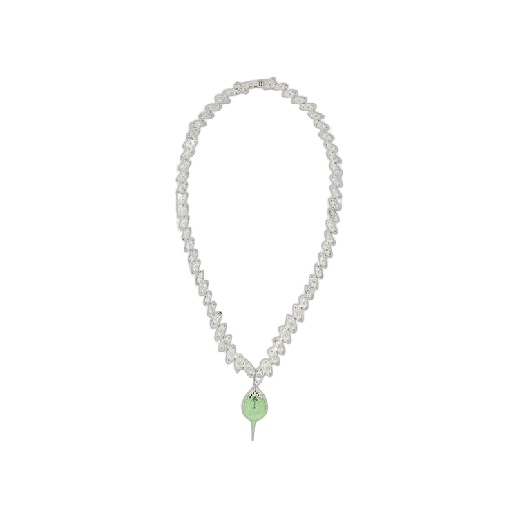 Ottolinger Diamond Dip Necklace Silver/Green