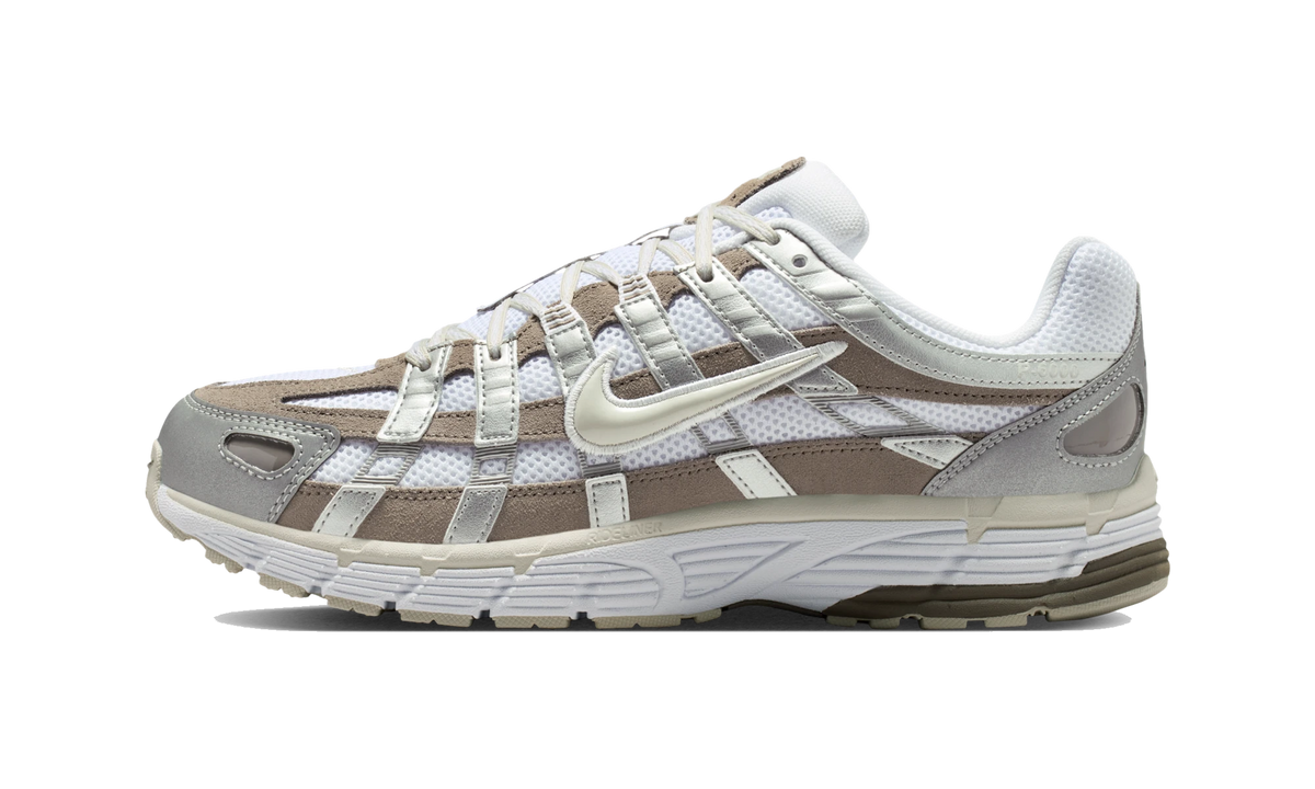 Nike P-6000 White/Metallic Silver/Cave Stone/Light Bone
