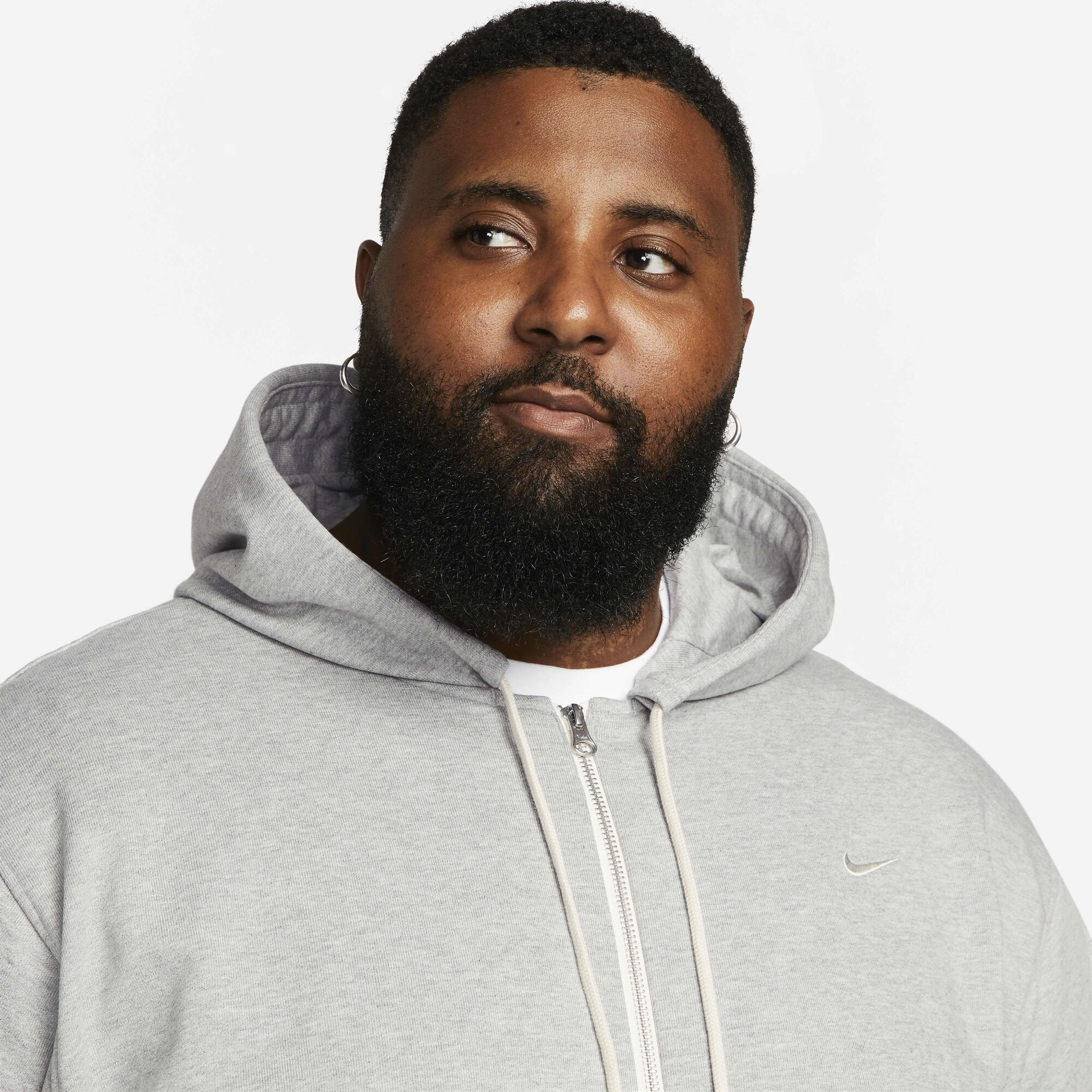 Nike Standard Issue Dri-FIT Full-Zip Basketball Hoodie Dark Grey Heather/Pale Ivory
