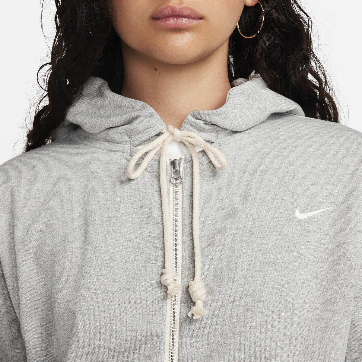 Nike Standard Issue Dri-FIT Full-Zip Basketball Hoodie Dark Grey Heather/Pale Ivory