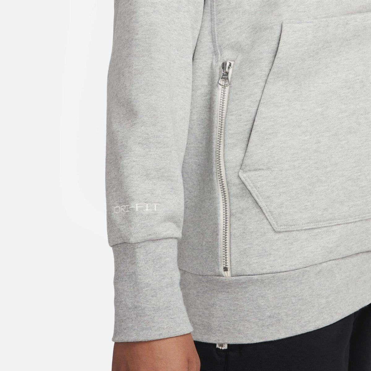Nike Standard Issue Dri-FIT Full-Zip Basketball Hoodie Dark Grey Heather/Pale Ivory