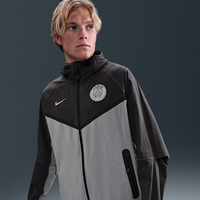 Paris Saint-Germain Tech Windrunner Nike Football Full-Zip Woven Jacket Anthracite/Particle Grey/Particle Grey