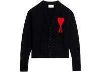 Ami Paris Ami De Coeur Cardigan Black/Red