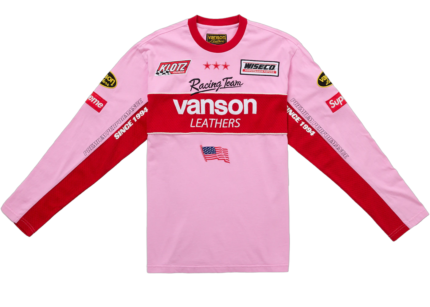 Supreme Vanson Leathers L/S Top Pink