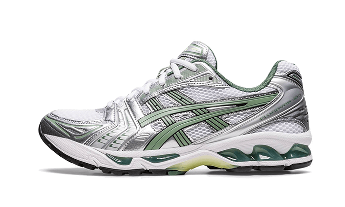 ASICS Gel-Kayano 14 White Pure Silver Slate Grey Sage, White/Slate Grey (1201A019-107)