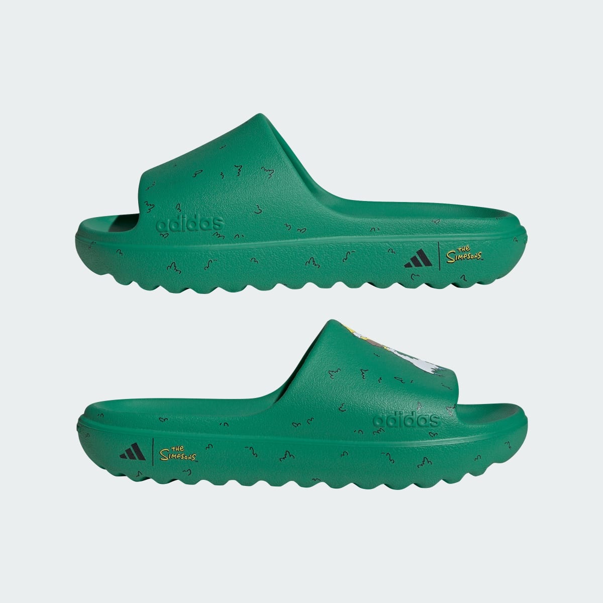 Adidas Adilette Lumia Slides The Simpsons Court Green