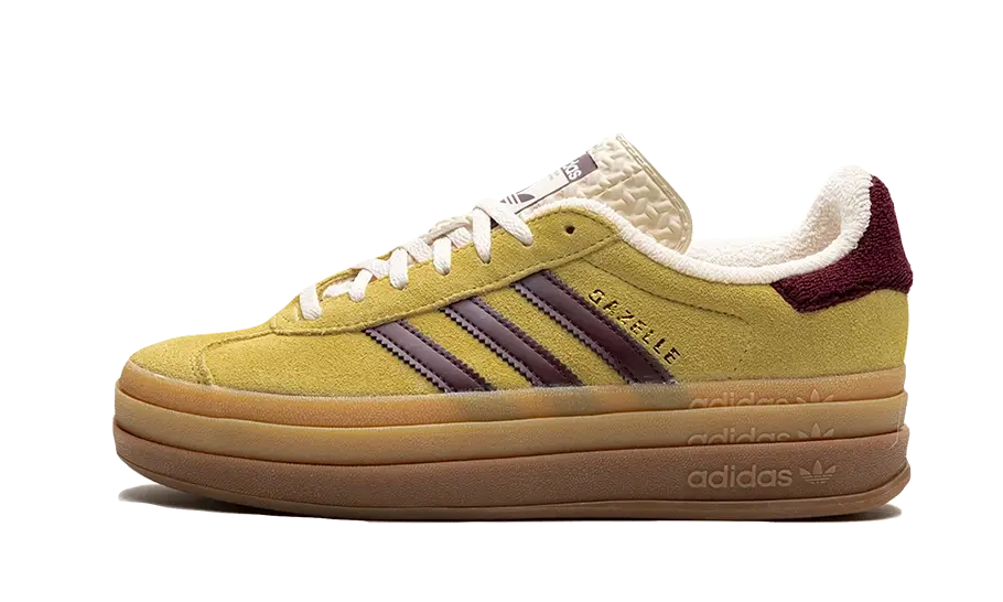 Adidas Gazelle Bold Almost Yellow Maroon, Almost Yellow/Maroon/Wonder White (IF5937)