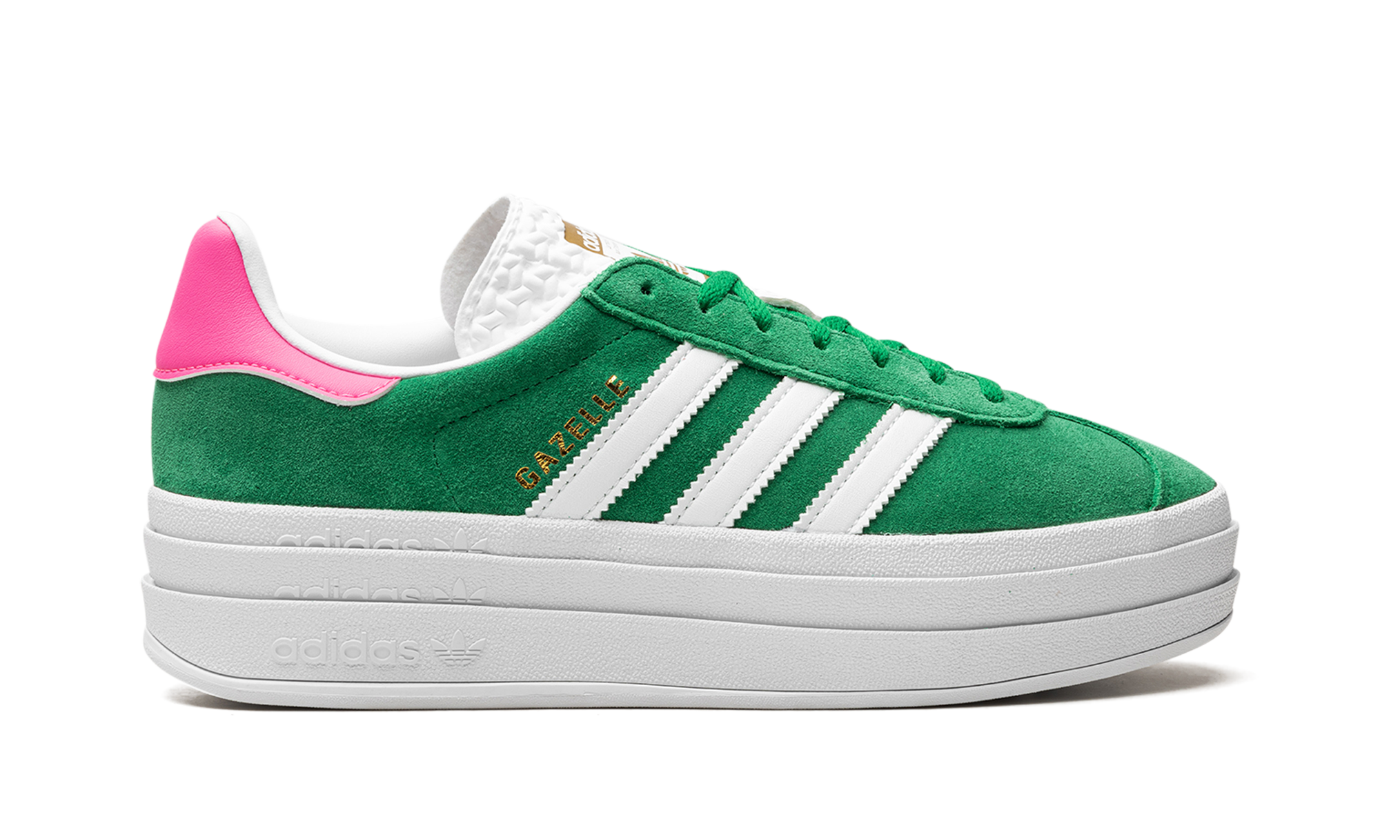 Adidas Gazelle Bold Green Lucid Pink