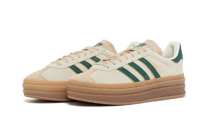 Adidas Gazelle Bold Magic Beige Collegiate Green, Cream White/Collegiate Green/Magic Beige (ID7056)