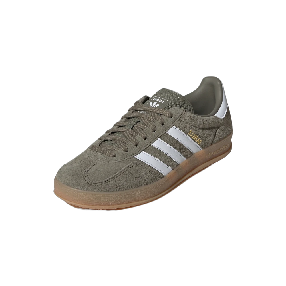 Adidas Gazelle Indoor Olive Strata Cloud White Gum, Olive Strata/Cloud White/Gold Metallic (JQ0174)