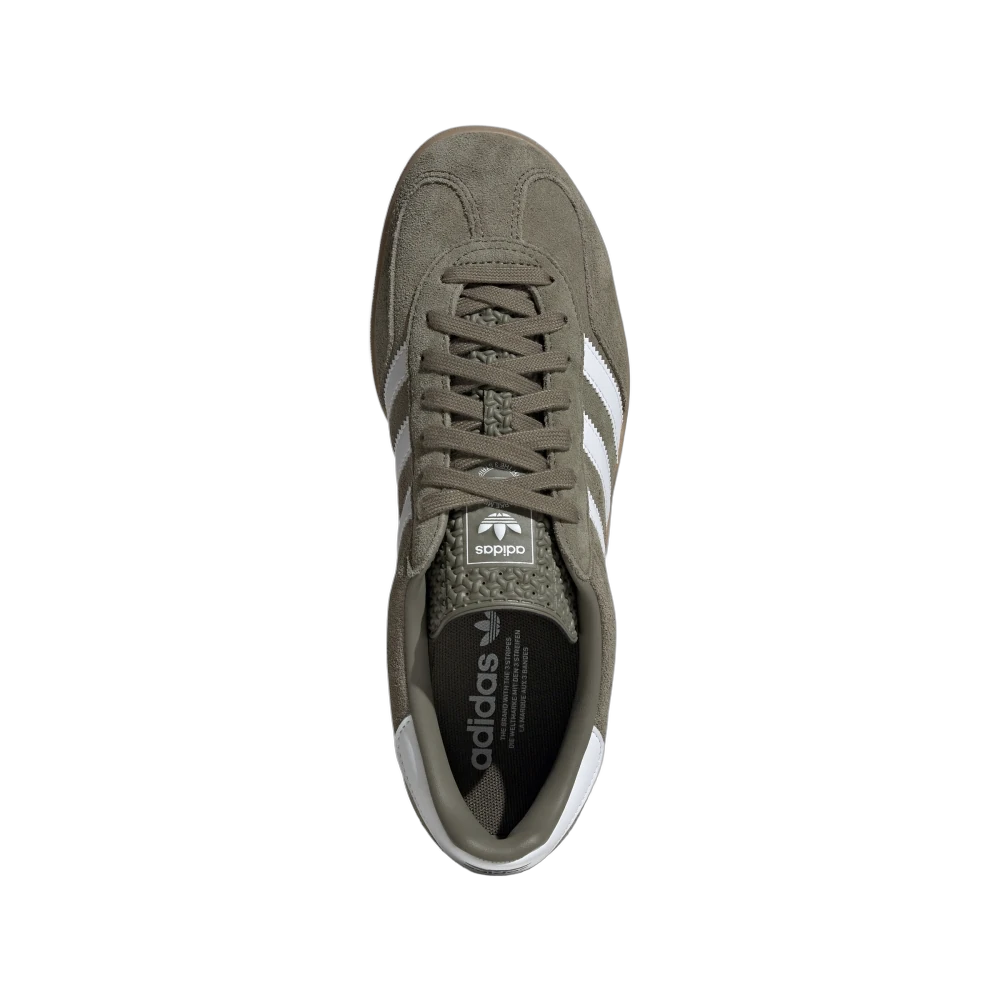 Adidas Gazelle Indoor Olive Strata Cloud White Gum, Olive Strata/Cloud White/Gold Metallic (JQ0174)