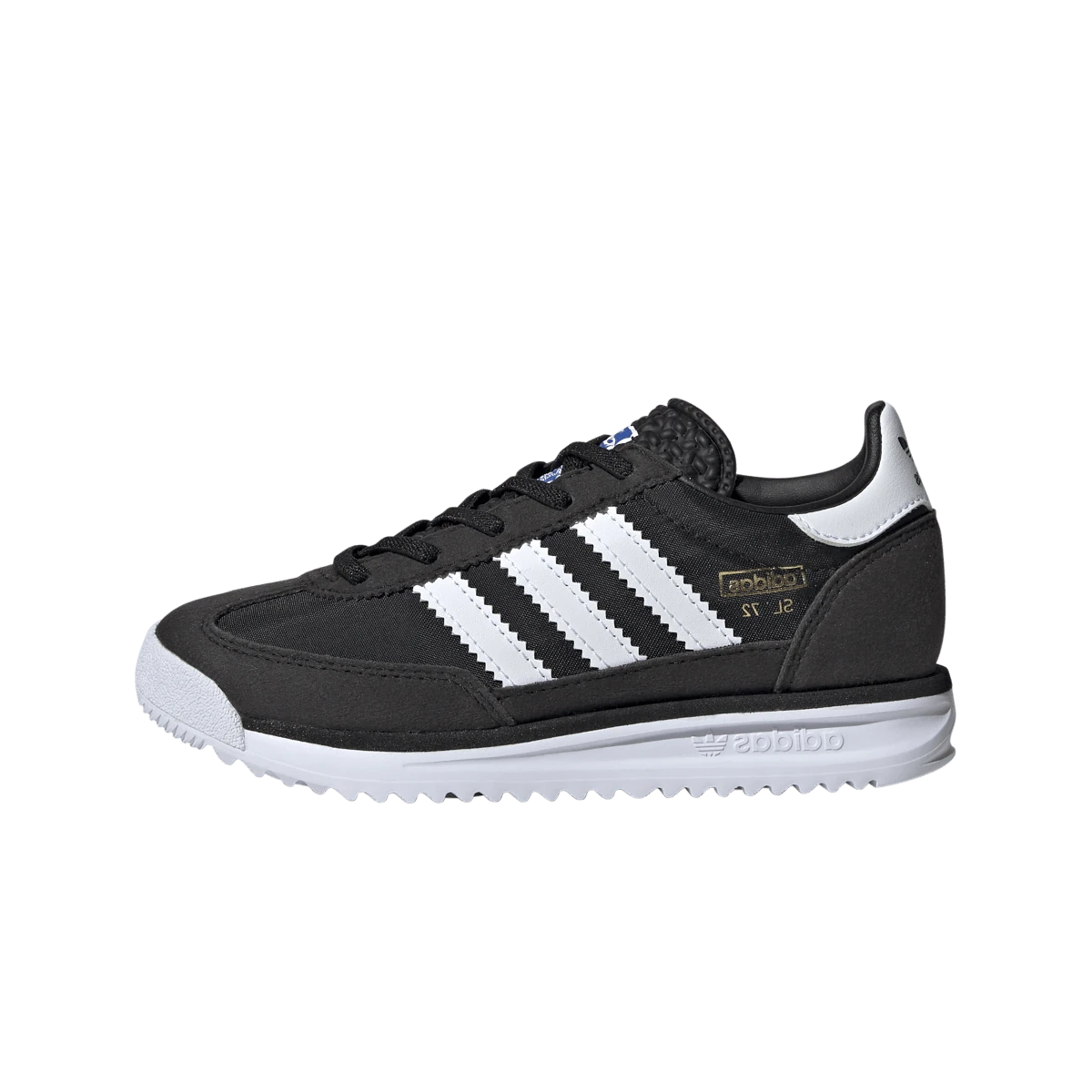 Adidas SL 72 RS Elastic Laces Core Black Cloud White Blue (PS)