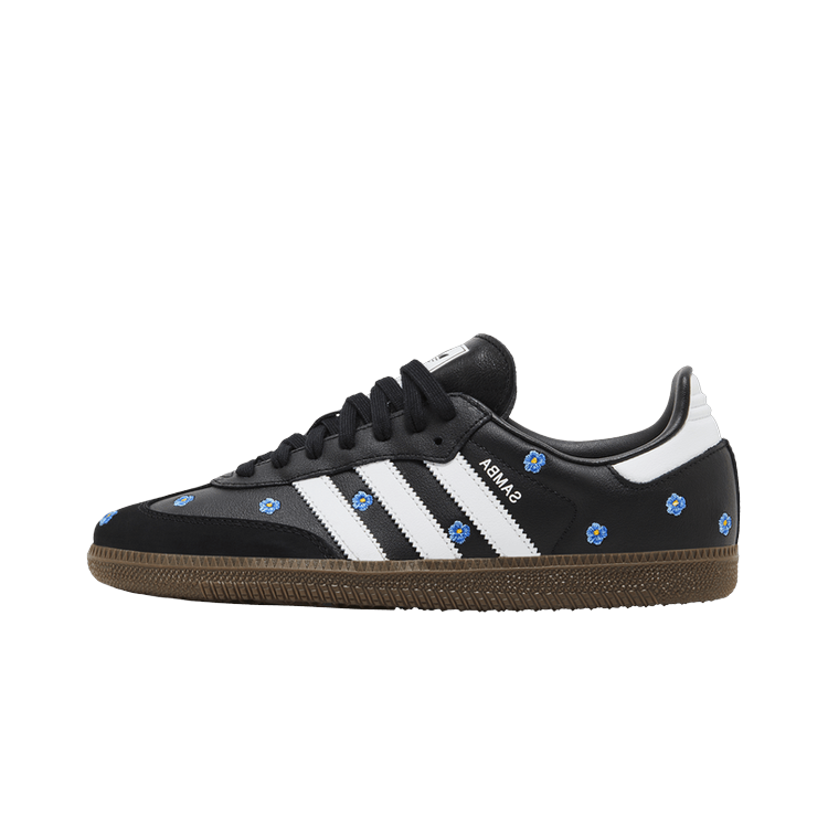 Adidas Samba Light Blue Floral Core Black, Black/Core Black/Footwear White/Gum (IF4397)