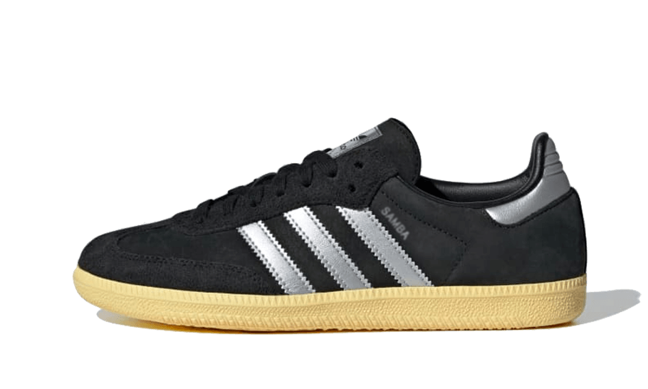 Adidas Samba OG Black Matte Silver, Core Black/Matte Silver/Almost Yellow F22 (IE8128)