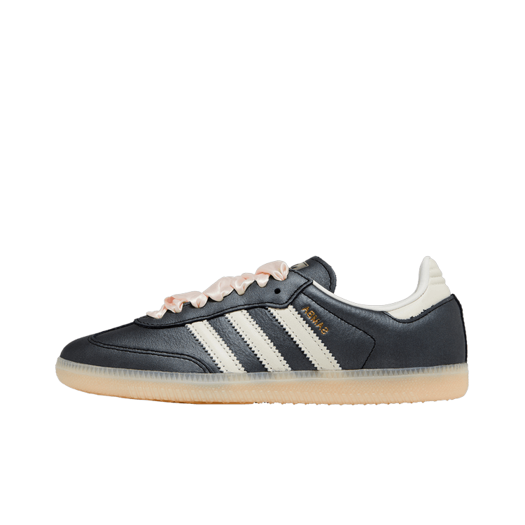 Adidas Samba OG Black Pink Ribbon Laces, Black/Beige/Pink (IH8047)