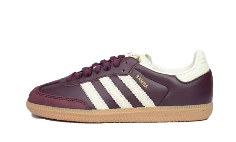 Adidas Samba OG Maroon Gold Metallic, Maroon/Cream White/Gold Metallic (ID0477)