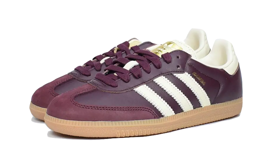 Adidas Samba OG Maroon Gold Metallic, Maroon/Cream White/Gold Metallic (ID0477)