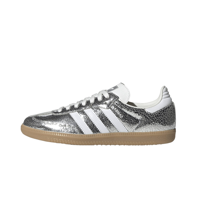 Adidas Samba OG Silver Metallic Cracked Leather, Silver Metallic/Footwear White/Core White (JR0035)