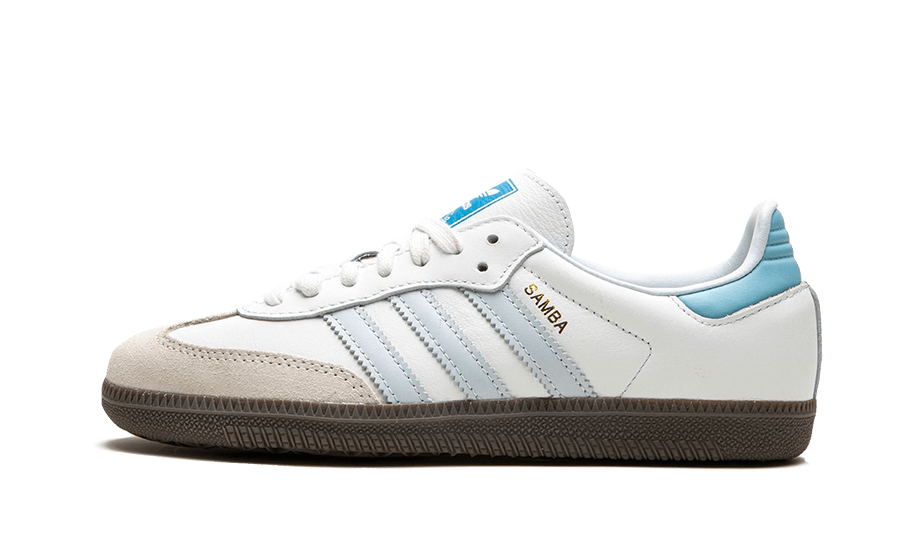 Adidas Samba OG White Halo Blue, Core White/Halo Blue/Gum 5 (ID2055)