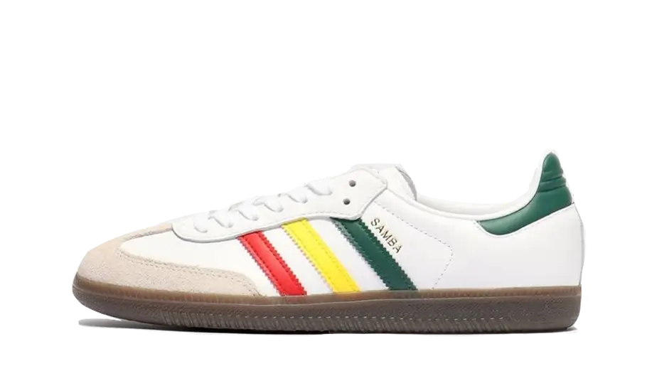 Adidas Samba OG White Rasta, Cloud White/Yellow/Collegiate Green (IH3118)