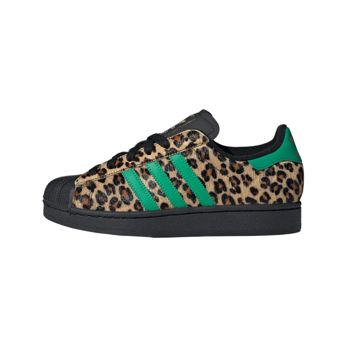 Adidas Superstar Black Green Leopard