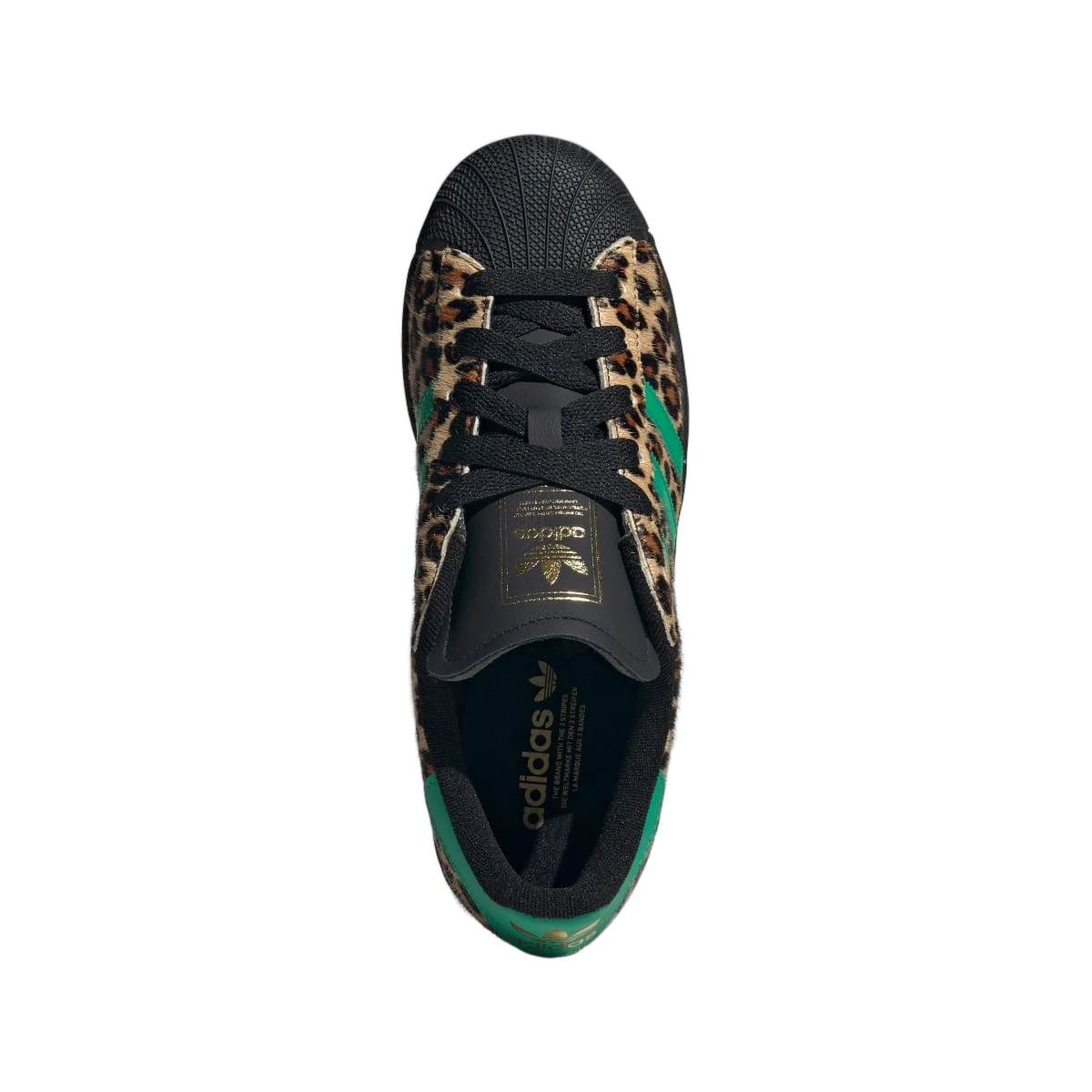 Adidas Superstar Black Green Leopard