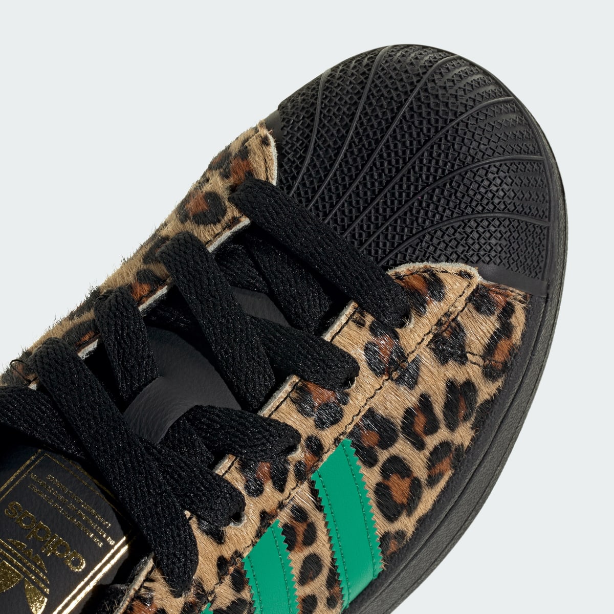 Adidas Superstar Black Green Leopard