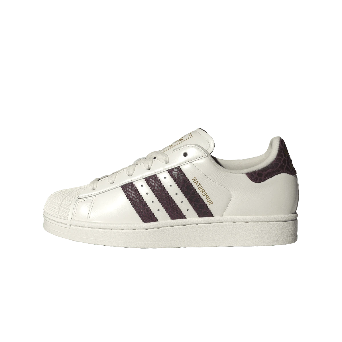 Adidas Superstar II Off White Maroon Snakeskin