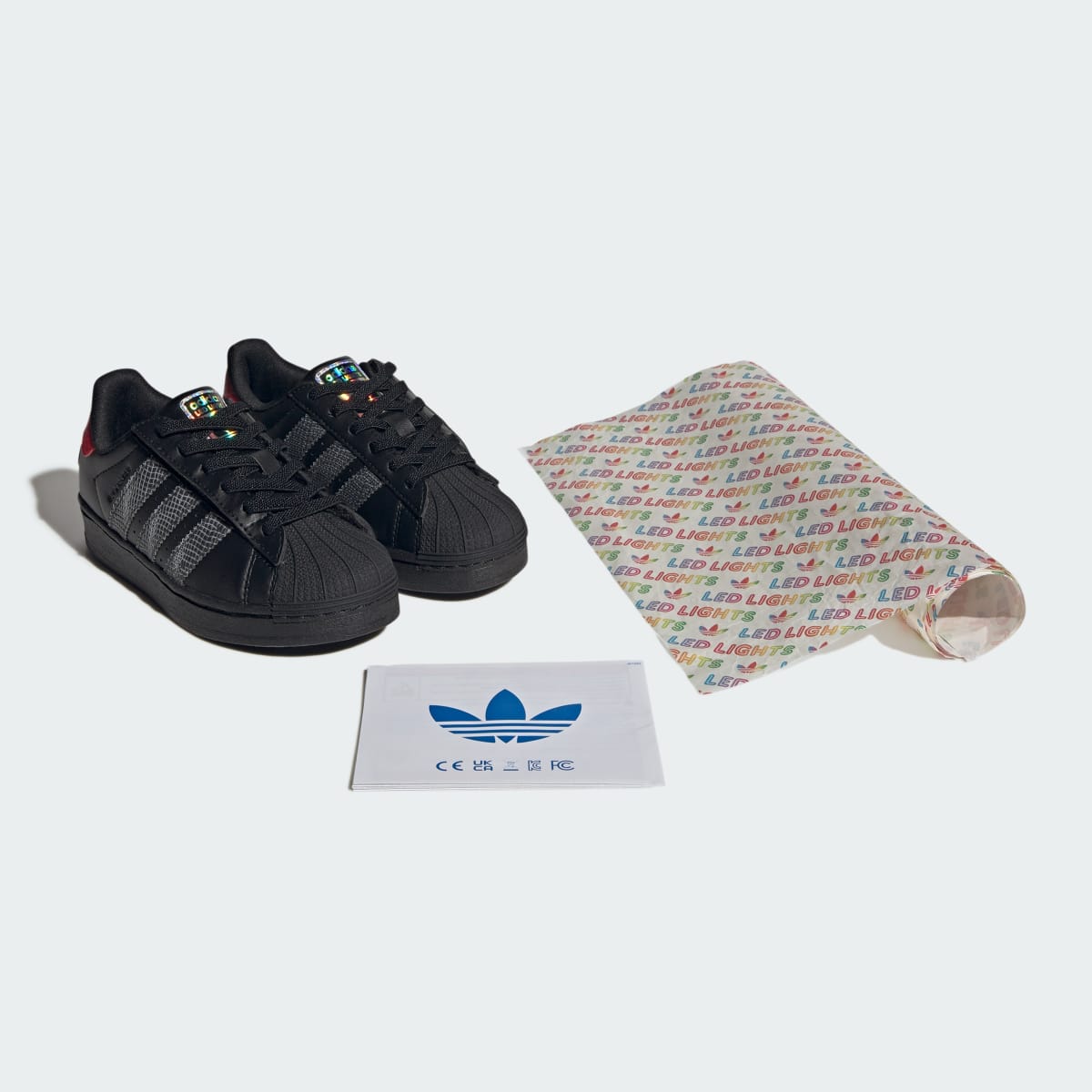 Adidas Superstar LED Lights Comfort Closure Core Black Red (PS)