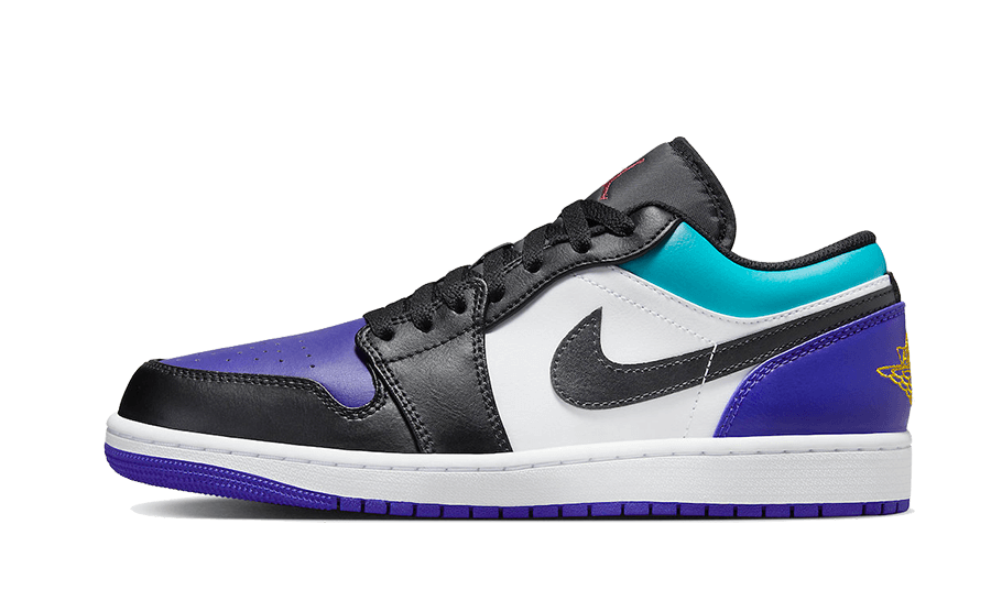 Air Jordan 1 Low Aqua, White/Court Purple/Tropical Twist/Black (553558-154)