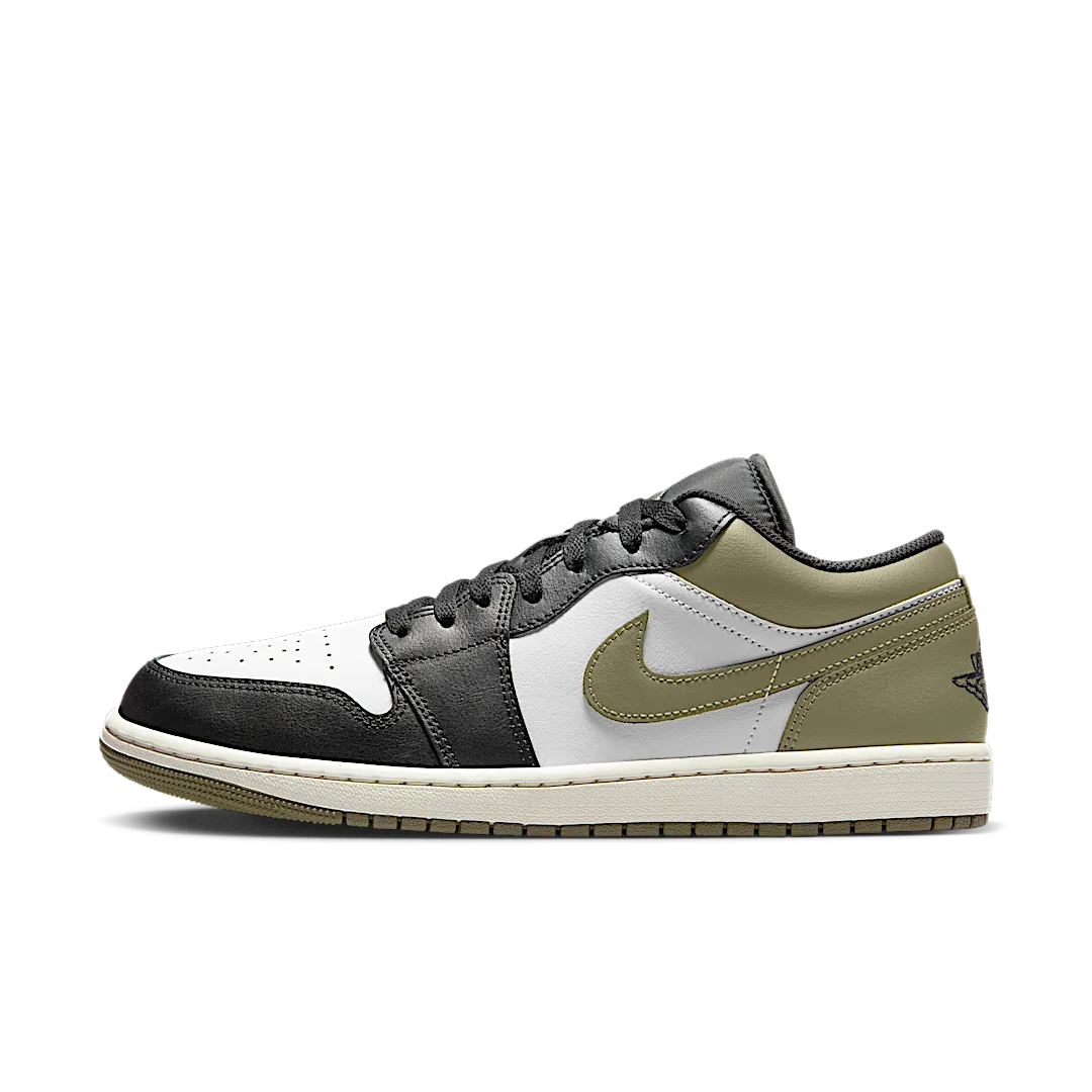 Air Jordan 1 Low Black Toe Medium Olive, Black/Medium Olive/White (553558-092 / 553560-092)