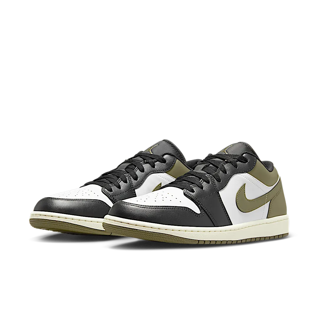 Air Jordan 1 Low Black Toe Medium Olive, Black/Medium Olive/White (553558-092)