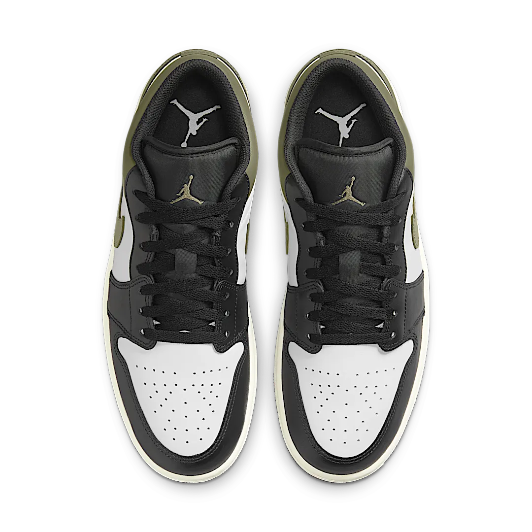 Air Jordan 1 Low Black Toe Medium Olive, Black/Medium Olive/White (553558-092)