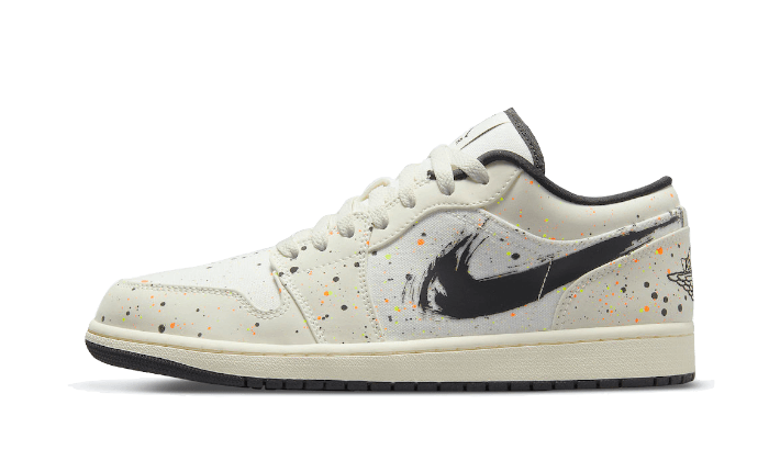 Air Jordan 1 Low Brushstroke, Natural/Black-Multi (DM3528-100)