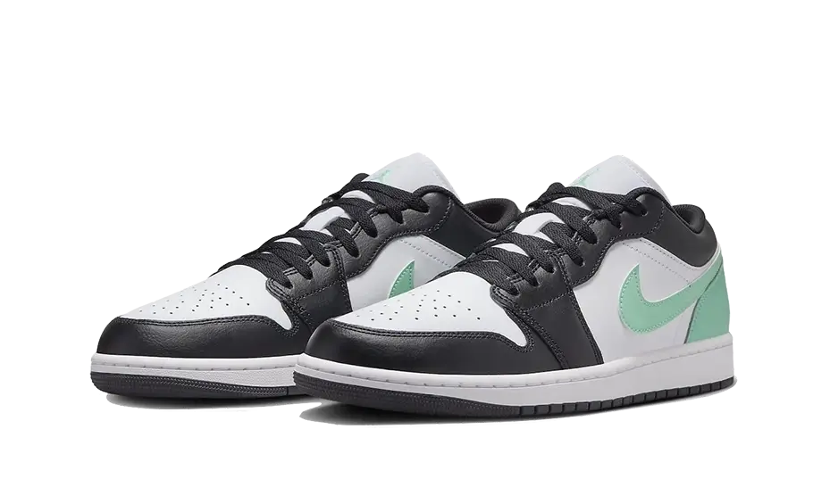 Air Jordan 1 Low Green Glow, White/Green Glow/Black (553558-131 / 553560-131)