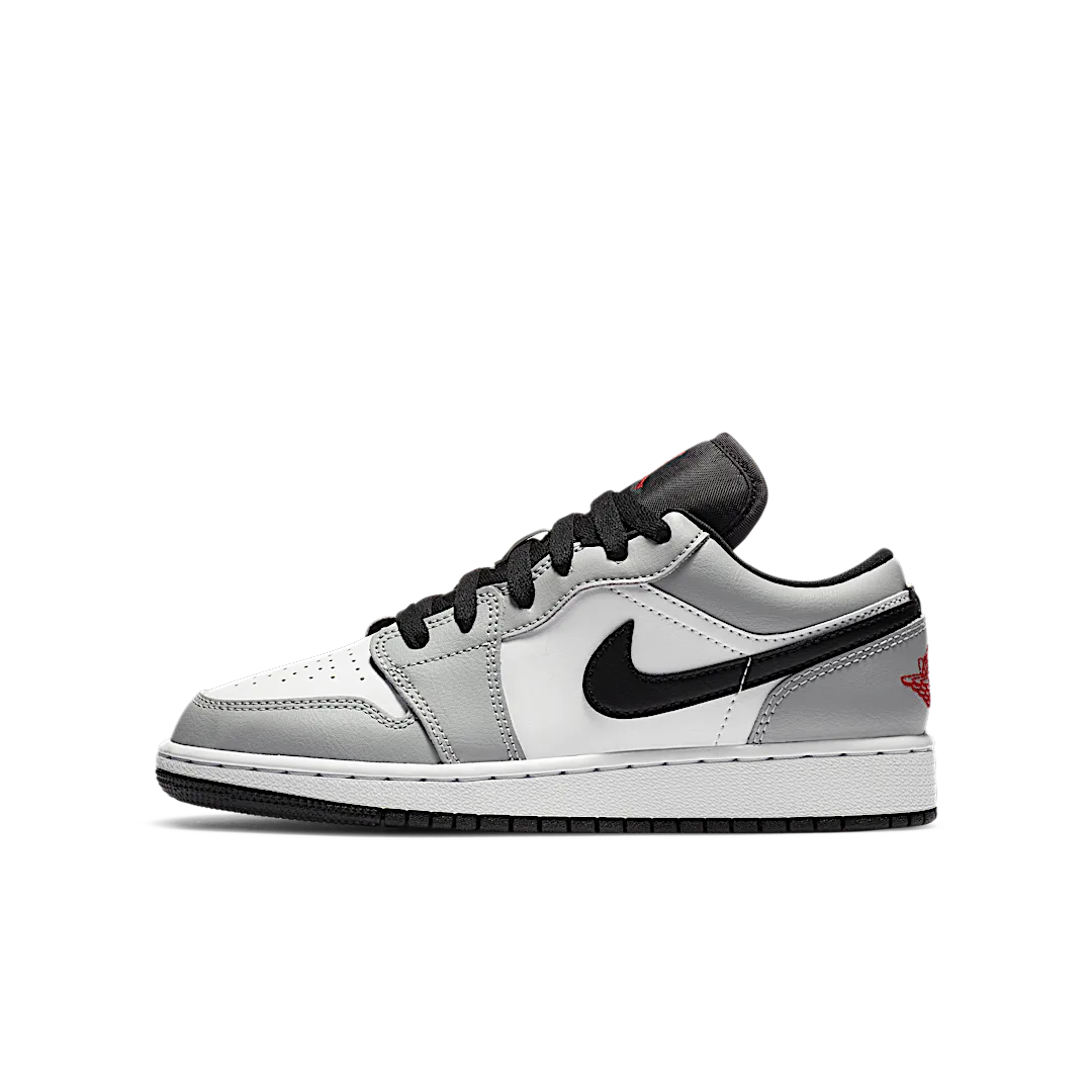 Air Jordan 1 Low Light Smoke Grey, Light Smoke Grey/Gym Red-White (553560-030)