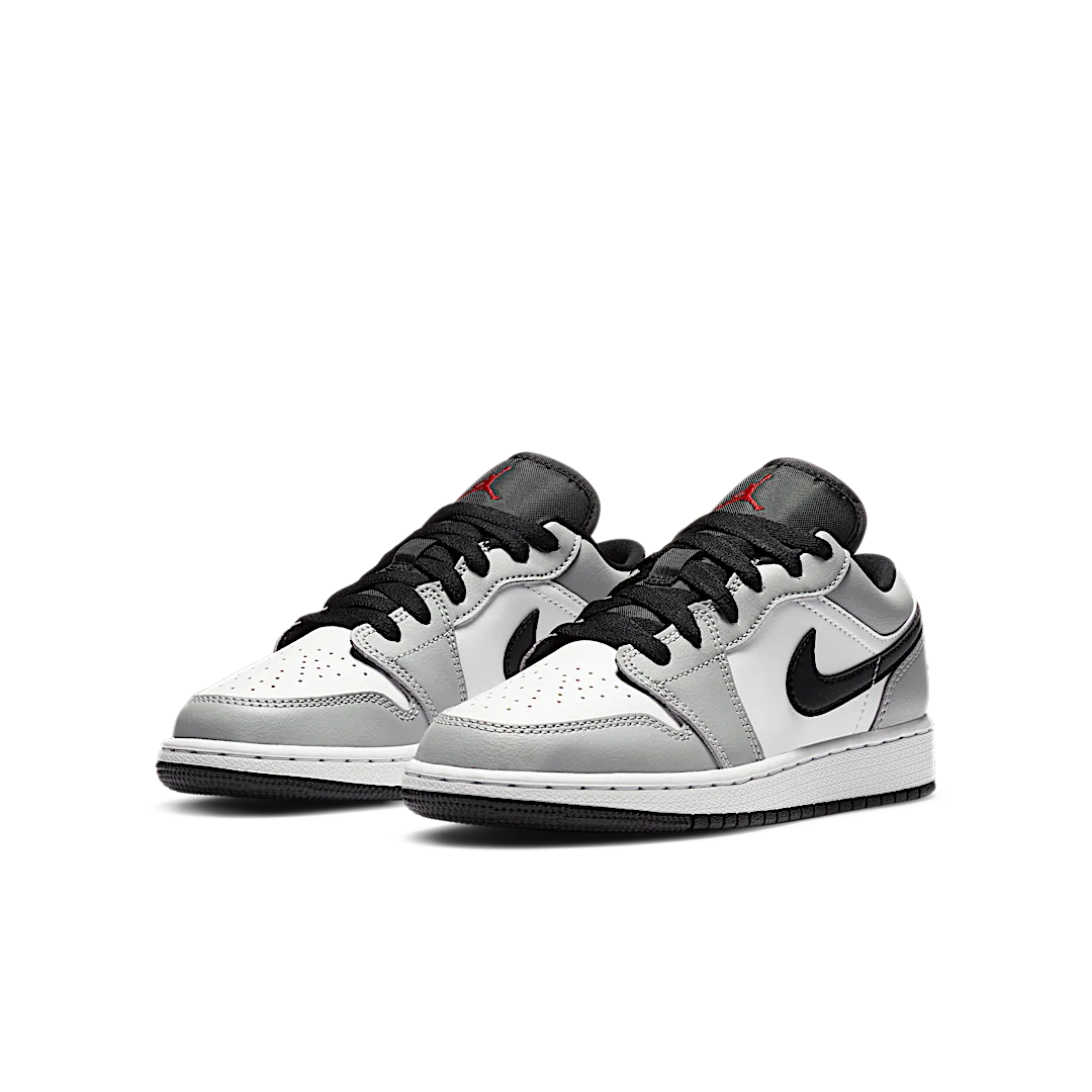 Air Jordan 1 Low Light Smoke Grey, Light Smoke Grey/Gym Red-White (553560-030)