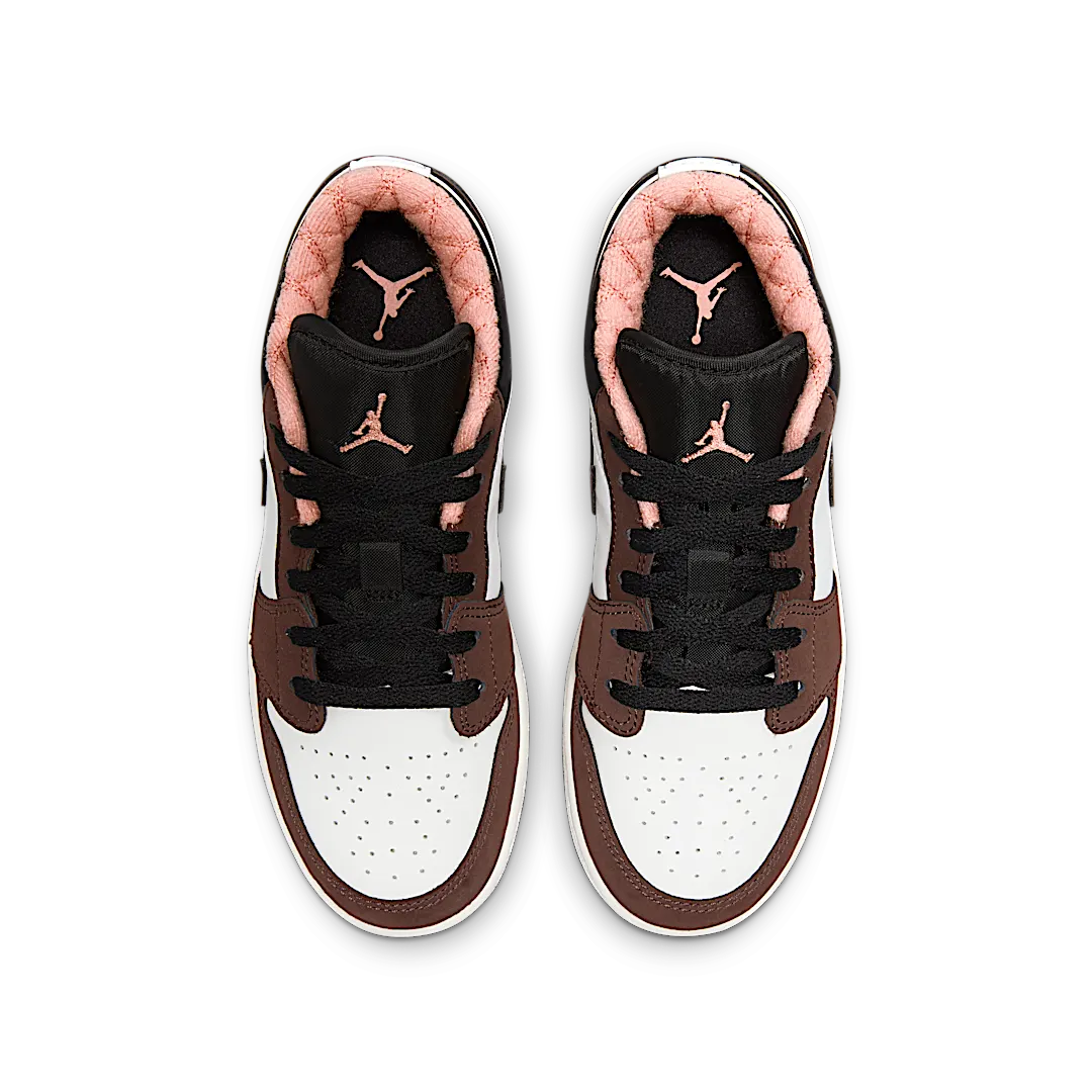 Air Jordan 1 Low Mocha, Light Chocolate/Crimson Bliss-Black-Sail (DM0589-200)