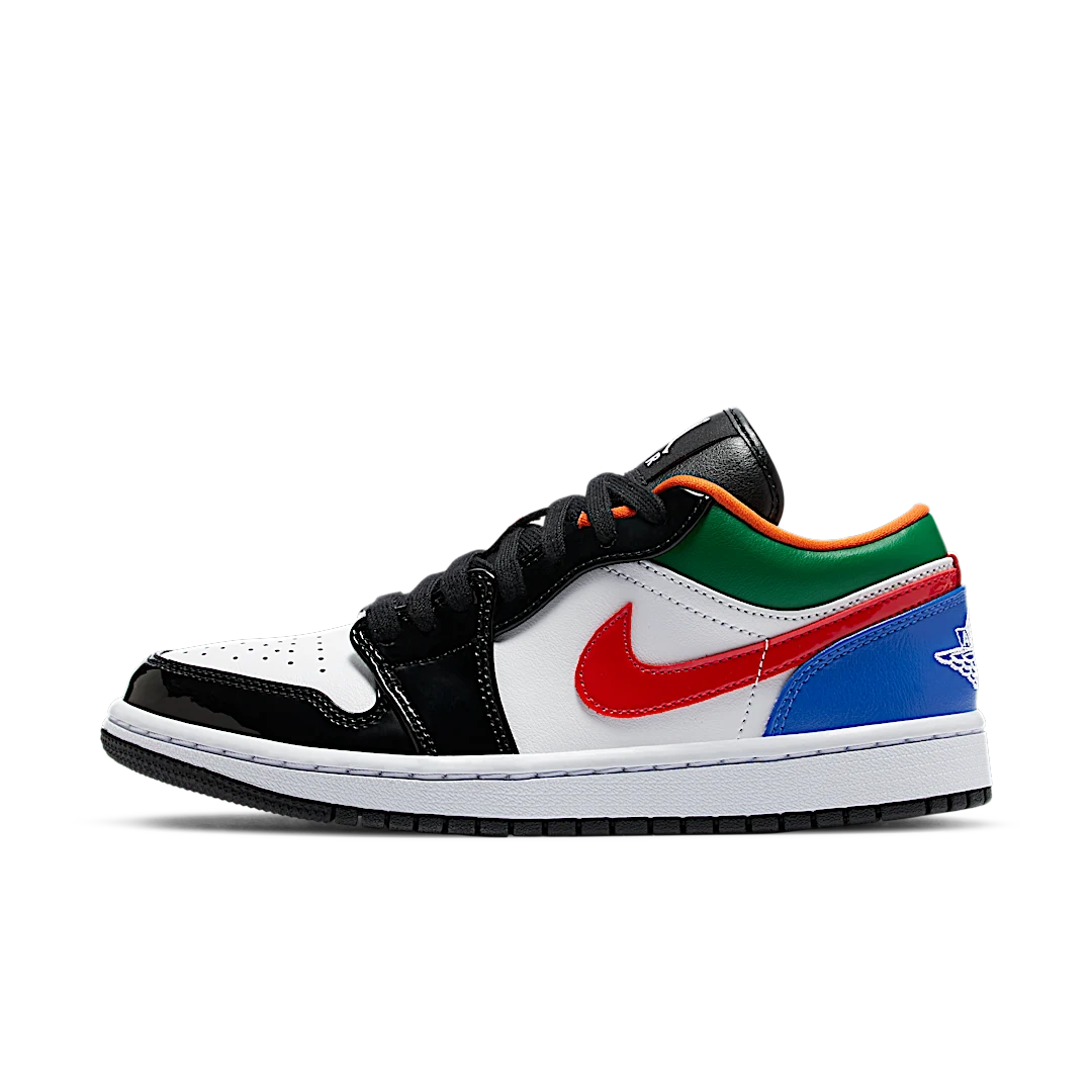 Air Jordan 1 Low Multi-Color Black Toe, White/Hyper Royal-University Red-White (CZ4776-101)