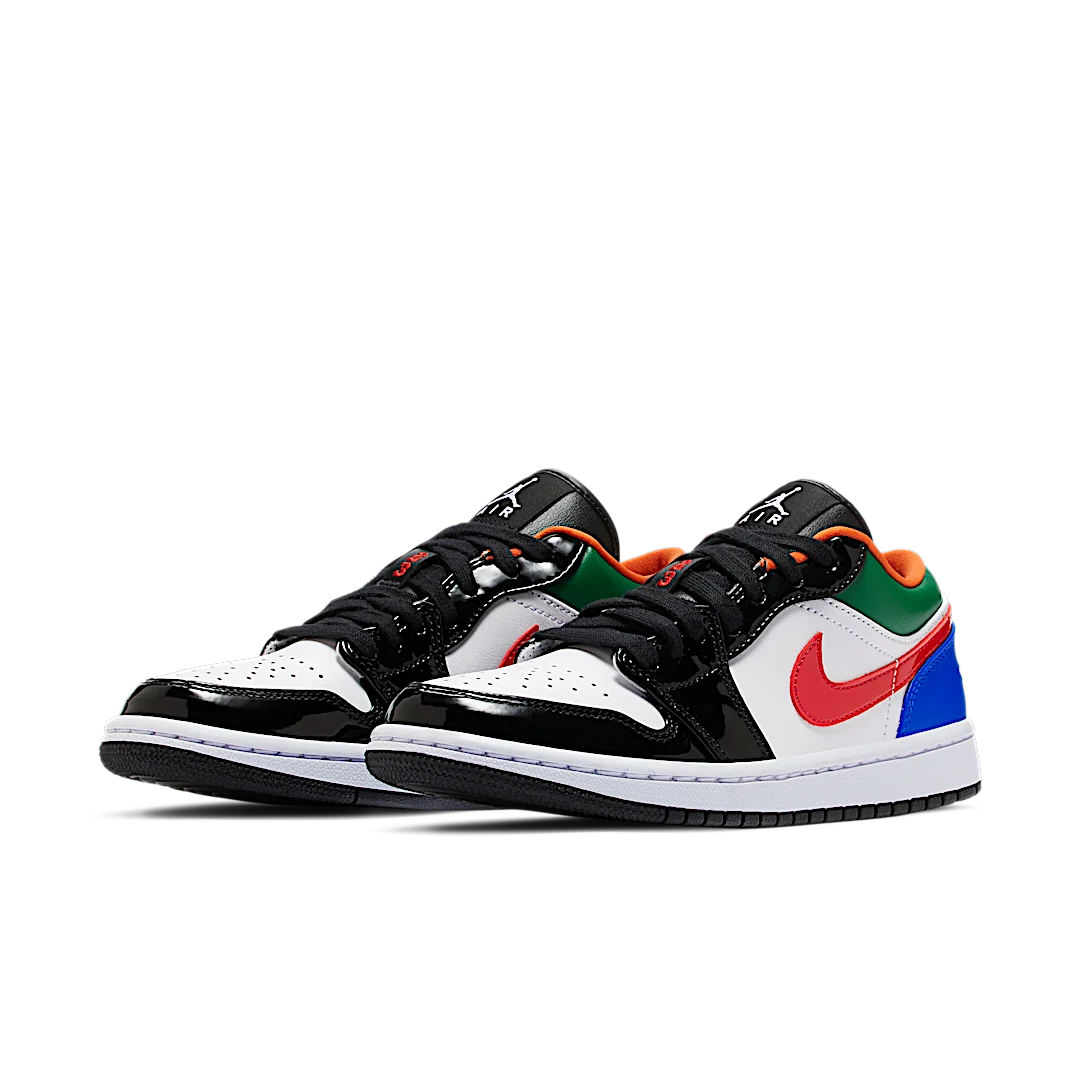 Air Jordan 1 Low Multi-Color Black Toe, White/Hyper Royal-University Red-White (CZ4776-101)