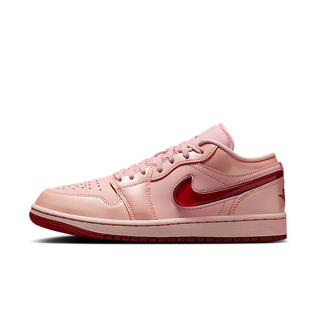 Air Jordan 1 Low Patent Valentine's Day, Washed Coral/Gym Red/Washed Coral (HF3174-600)