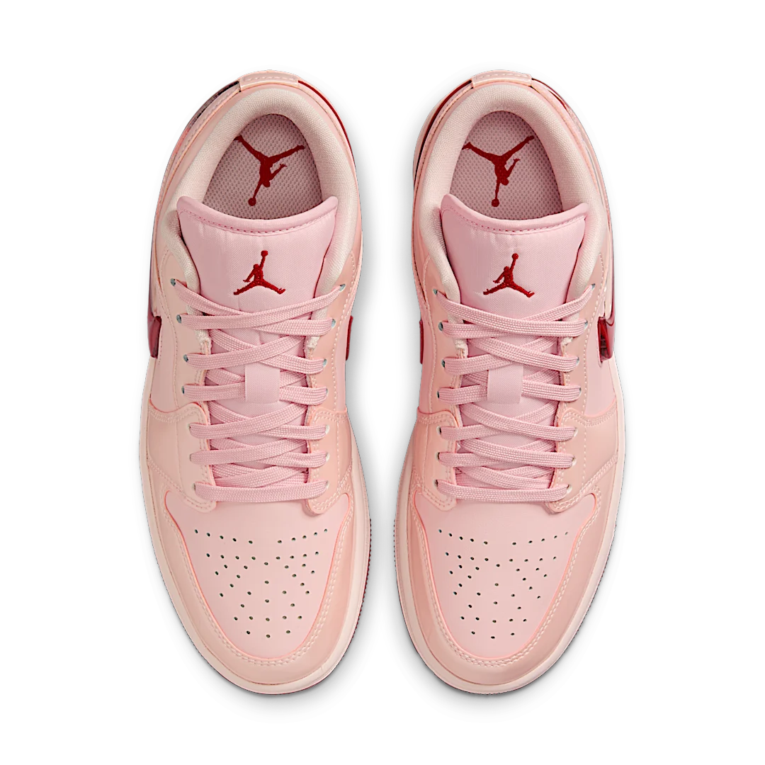 Air Jordan 1 Low Patent Valentine's Day, Washed Coral/Gym Red/Washed Coral (HF3174-600)