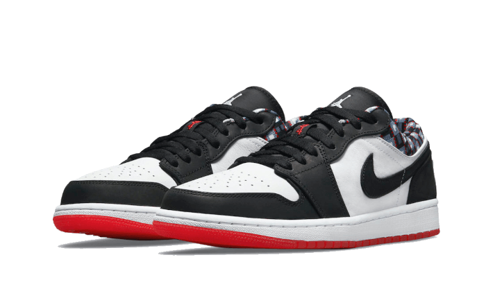 Air Jordan 1 Low Quai 54 (2021), Black/White-Red-Grey (DM0095-106)