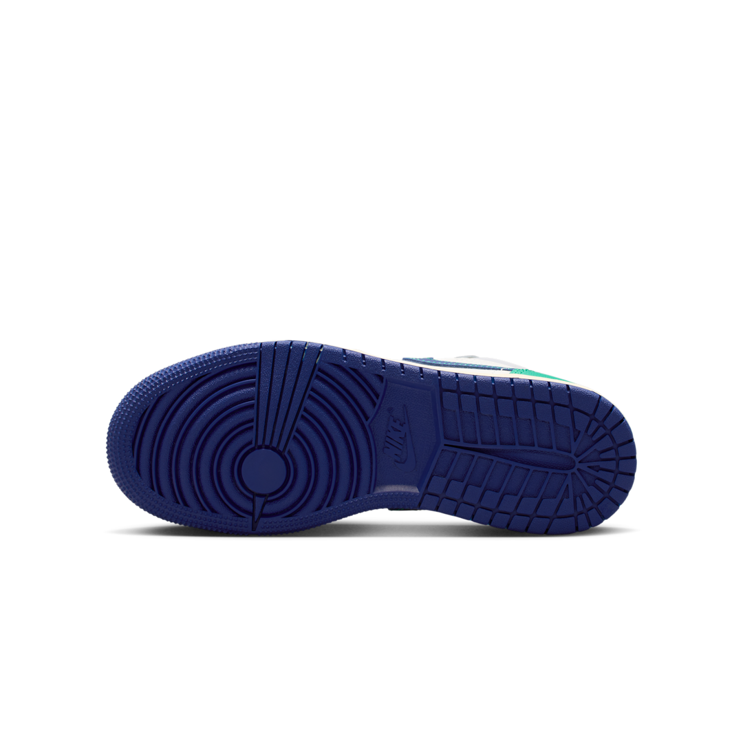 Air Jordan 1 Low Rare Air, Sail/Stadium Green/Neutral Grey/Deep Royal Blue (553560-147)