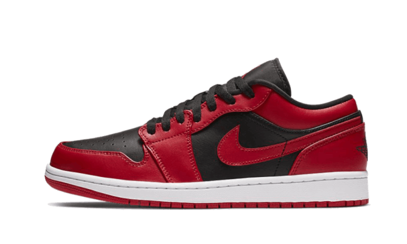 Air Jordan 1 Low Reverse Bred, Gym Red/Black-Gym Red-White (553558-606 / 553560-606)