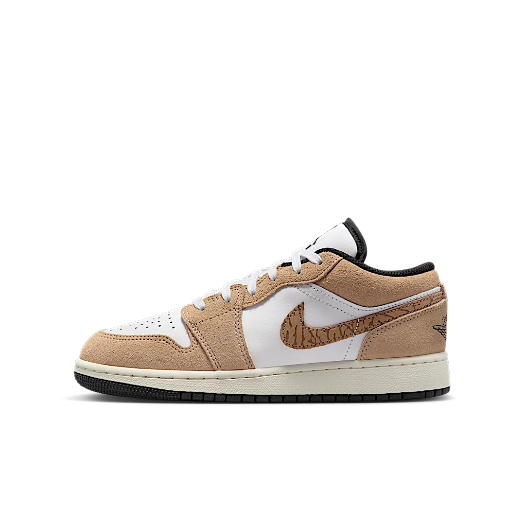 Air Jordan 1 Low SE Brown Elephant, Hemp/Light British Tan-White-Black (DZ5368-201)